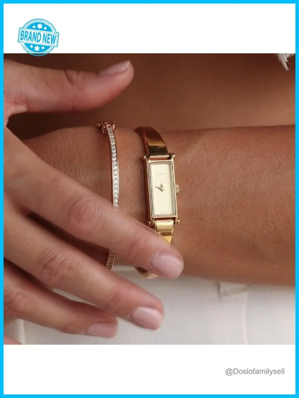 18K Gold Plated Silver Bangle Bracelet Stacking CZ Diamond Bracelet